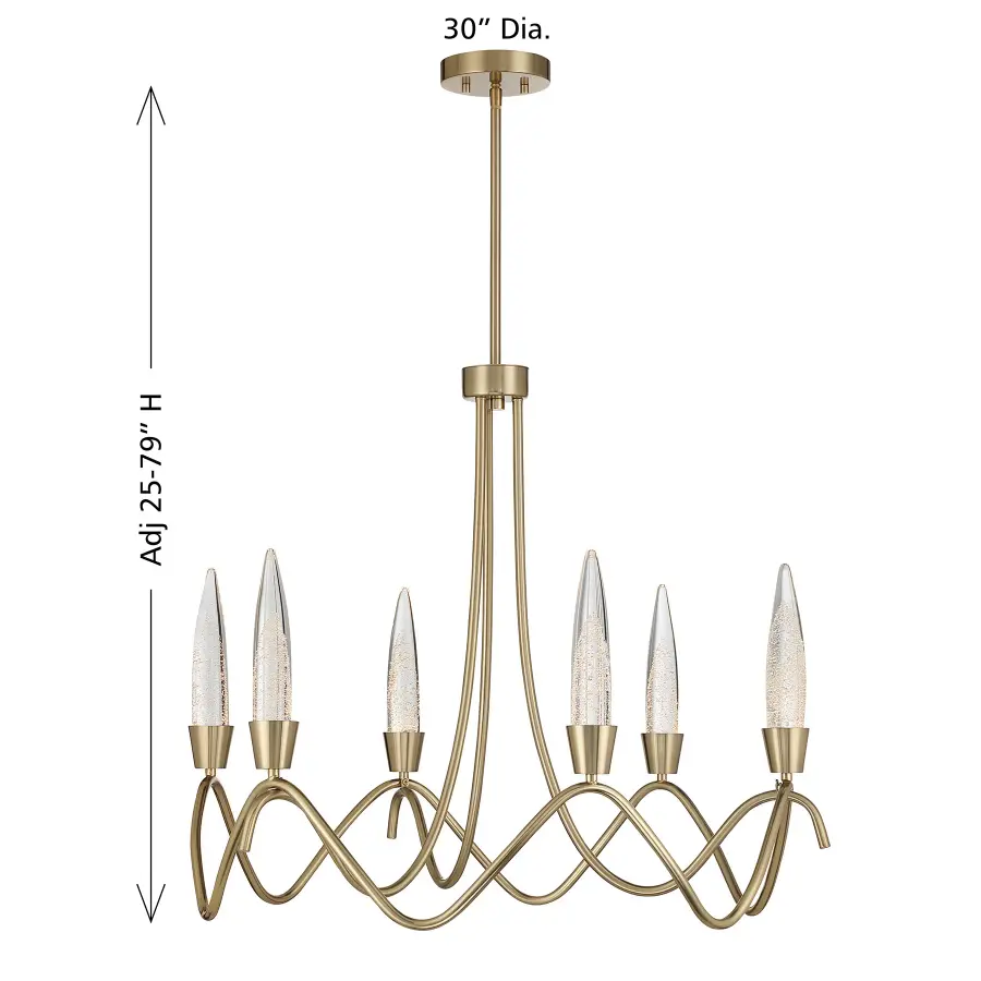 Sofia 6-Light Chandelier in Noble Brass - Image 8