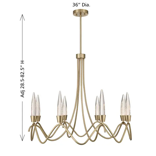 Sofia 8-Light Chandelier in Noble Brass - Image 6