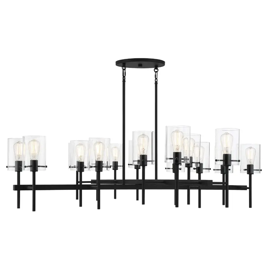 Vista 16-Light Chandelier in Matte Black - Image 1