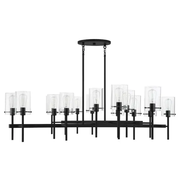 Vista 16-Light Chandelier in Matte Black - alternate view