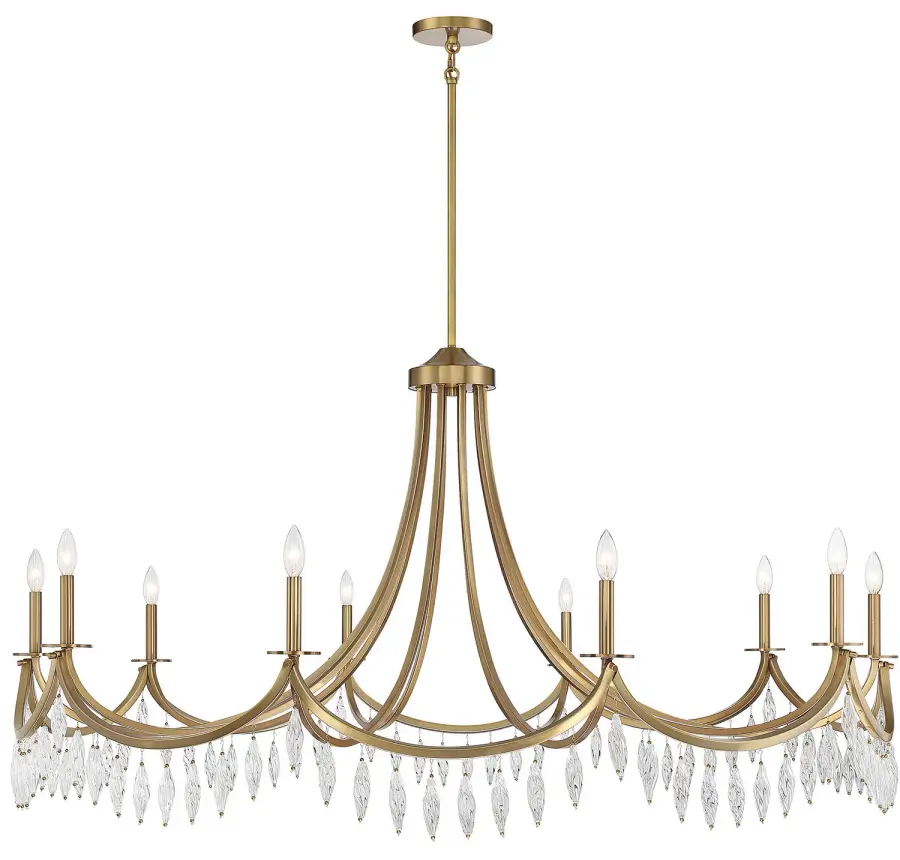 Kameron Ten Light Chandelier in Warm Brass - Image 1