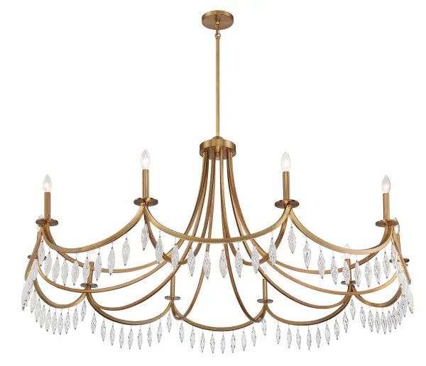 Kameron 10-Light Chandelier in Warm Brass - Image 4