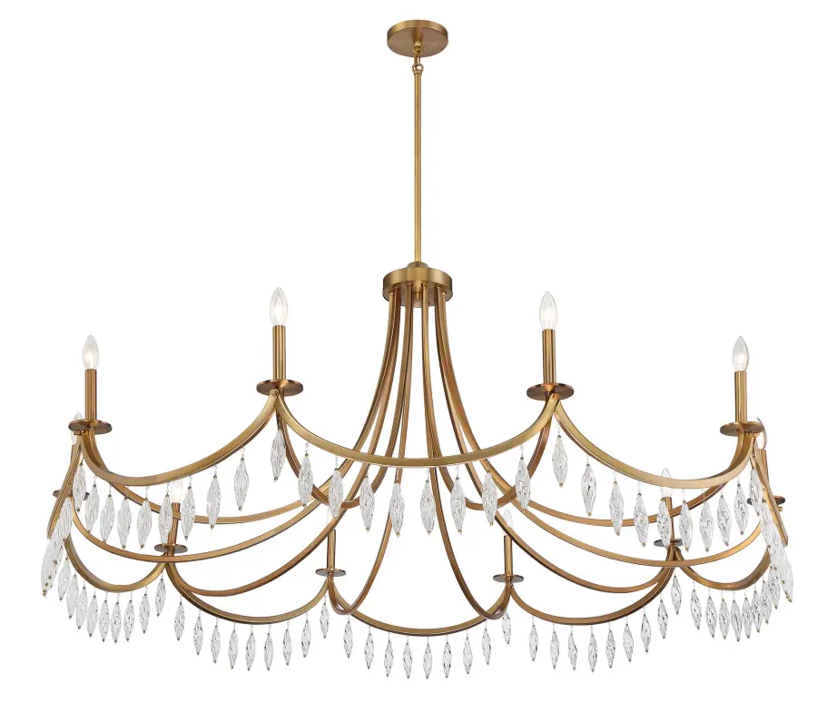 Kameron 10-Light Chandelier in Warm Brass - Image 4