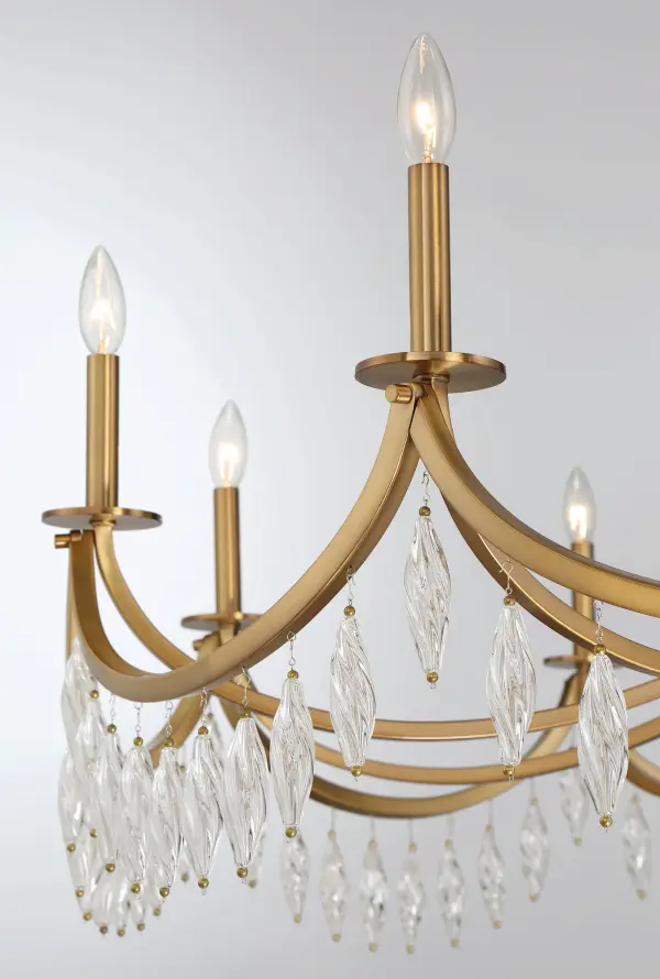 Kameron 10-Light Chandelier in Warm Brass - Image 6