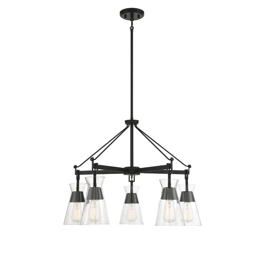 Lakewood 5-Light Chandelier in Matte Black - Image 1