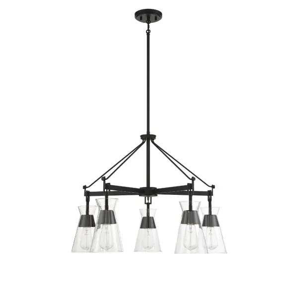 Lakewood 5-Light Chandelier in Matte Black - alternate view