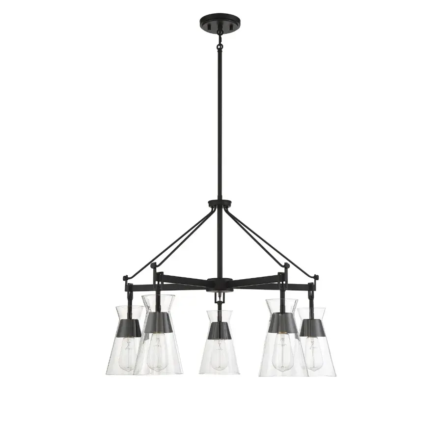 Lakewood 5-Light Chandelier in Matte Black - Image 2