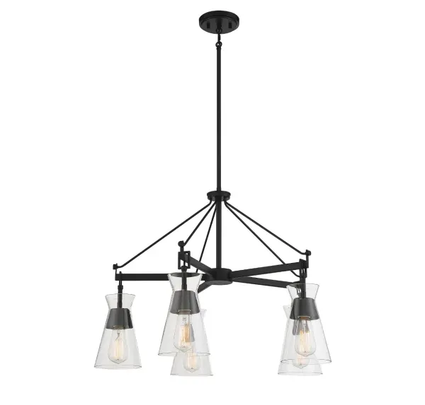 Lakewood 5-Light Chandelier in Matte Black - Image 5