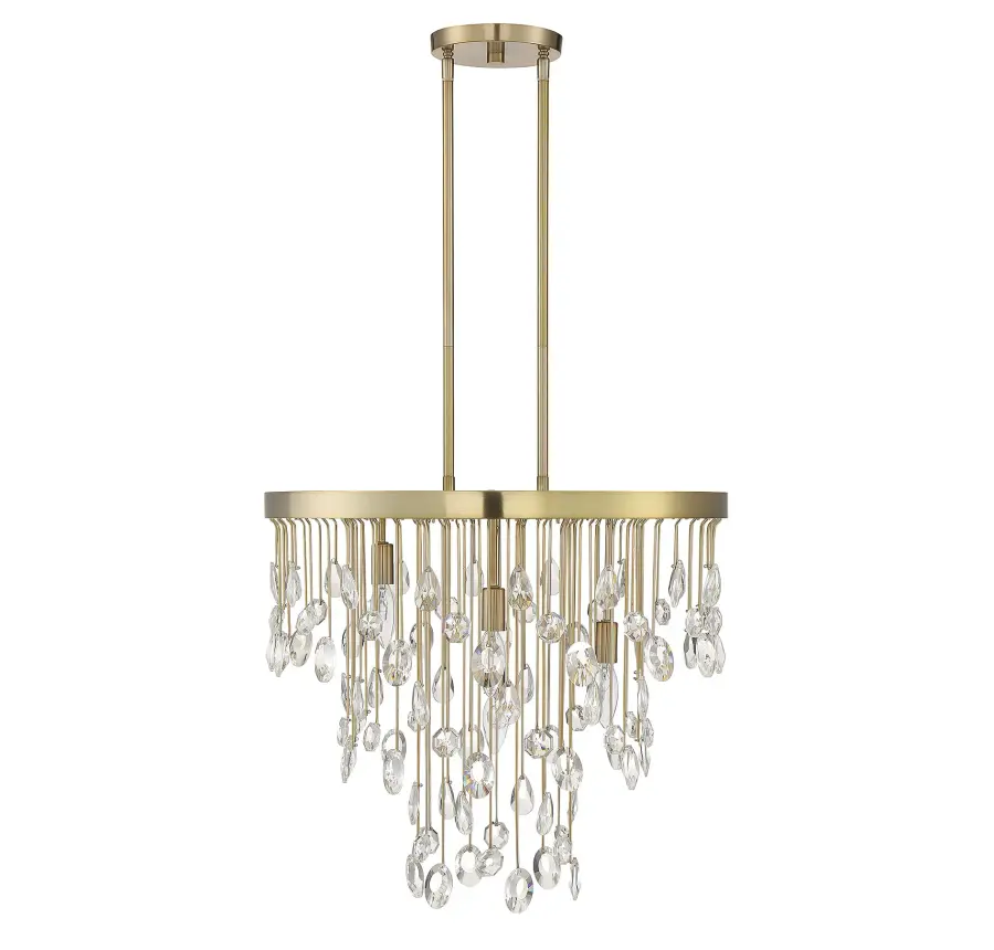 Livorno 4-Light Chandelier in Noble Brass - Image 3