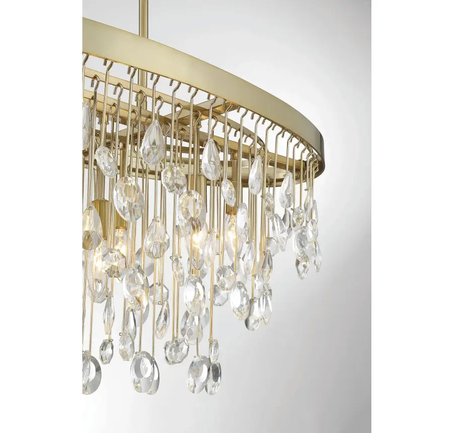 Livorno 8-Light Linear Chandelier in Noble Brass - Image 12