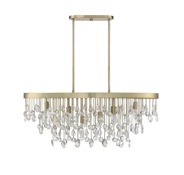 Livorno 8-Light Linear Chandelier in Noble Brass - Image 4