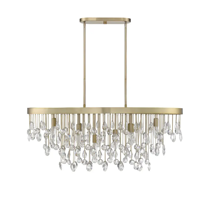 Livorno 8-Light Linear Chandelier in Noble Brass - Image 4