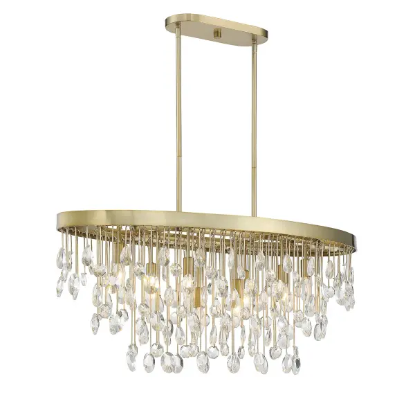 Livorno 8-Light Linear Chandelier in Noble Brass - Image 7