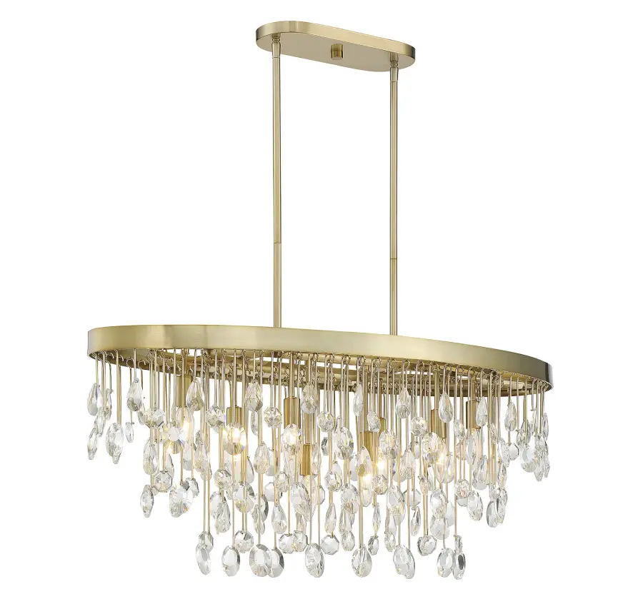 Livorno 8-Light Linear Chandelier in Noble Brass - Image 7