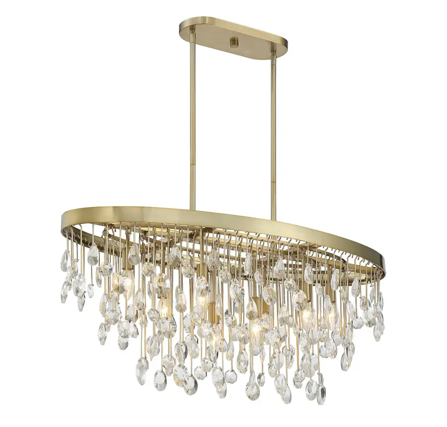 Livorno 8-Light Linear Chandelier in Noble Brass - Image 9