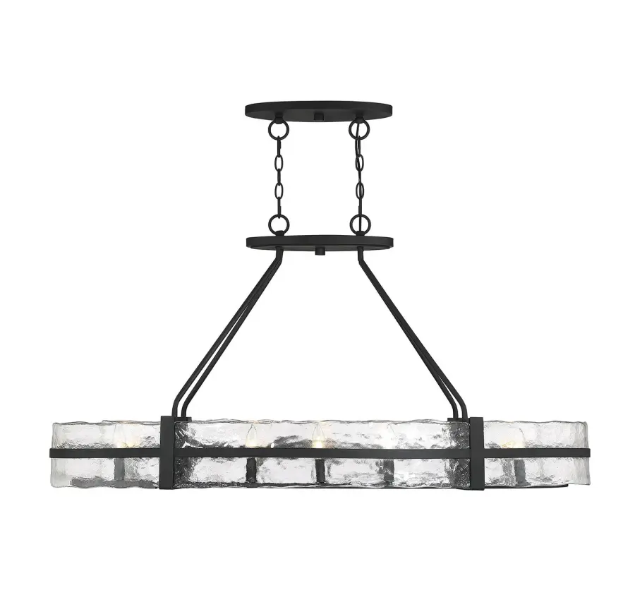 Hudson 10-Light Linear Chandelier in Matte Black - Image 1