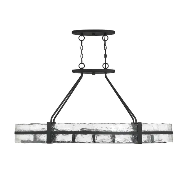 Hudson 10-Light Oval Chandelier in Matte Black - alternate view