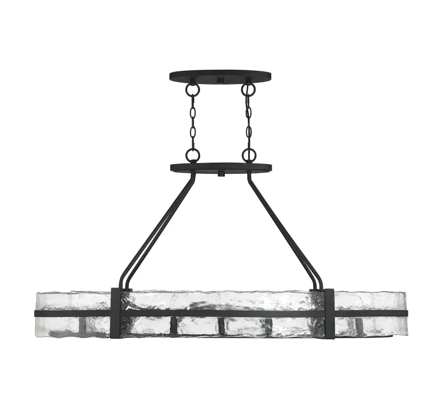 Hudson 10-Light Oval Chandelier in Matte Black - Image 2