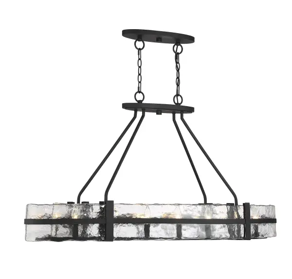 Hudson 10-Light Oval Chandelier in Matte Black - Image 3
