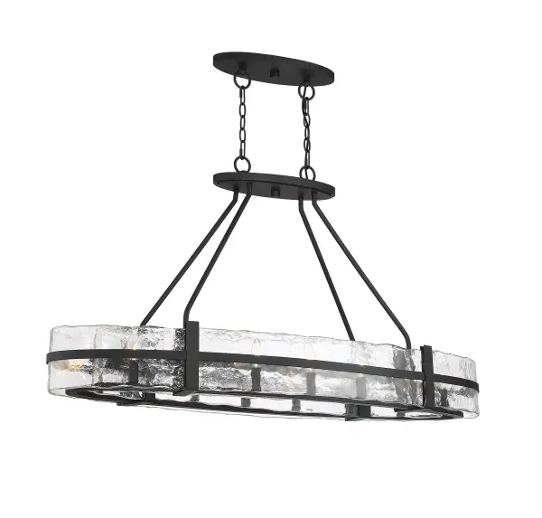 Hudson 10-Light Oval Chandelier in Matte Black - Image 4