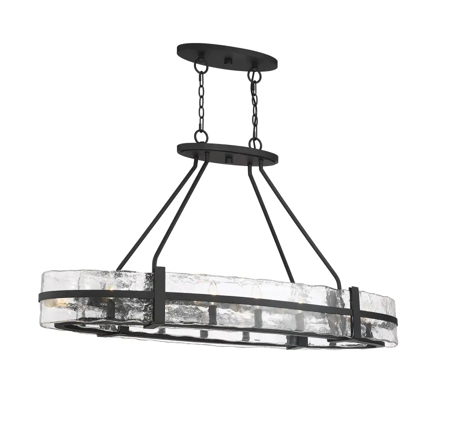 Hudson 10-Light Oval Chandelier in Matte Black - Image 4