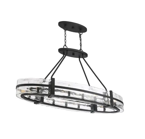 Hudson 10-Light Oval Chandelier in Matte Black - Image 5