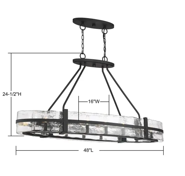 Hudson 10-Light Oval Chandelier in Matte Black - Image 7