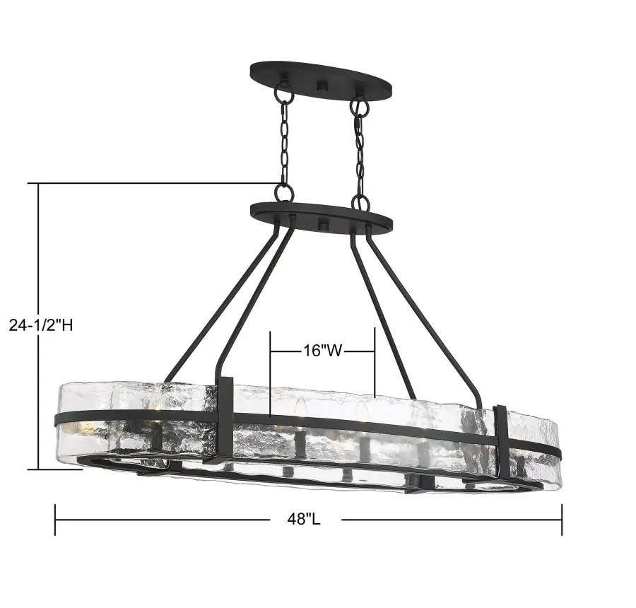 Hudson 10-Light Oval Chandelier in Matte Black - Image 7