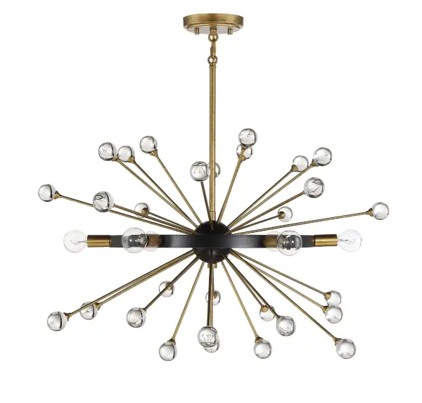 Ariel 6-Light Chandelier in Como Black with Gold Accents - alternate view