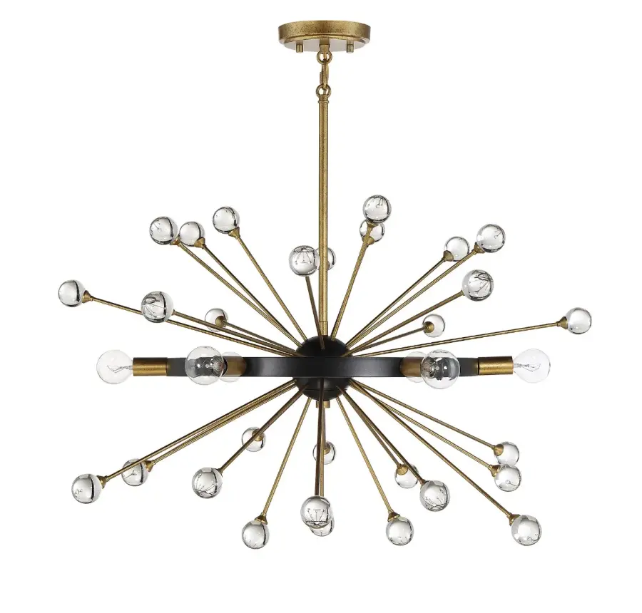 Ariel 6-Light Chandelier in Como Black with Gold Accents - Image 2