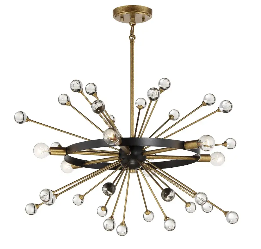 Ariel 6-Light Chandelier in Como Black with Gold Accents - Image 5