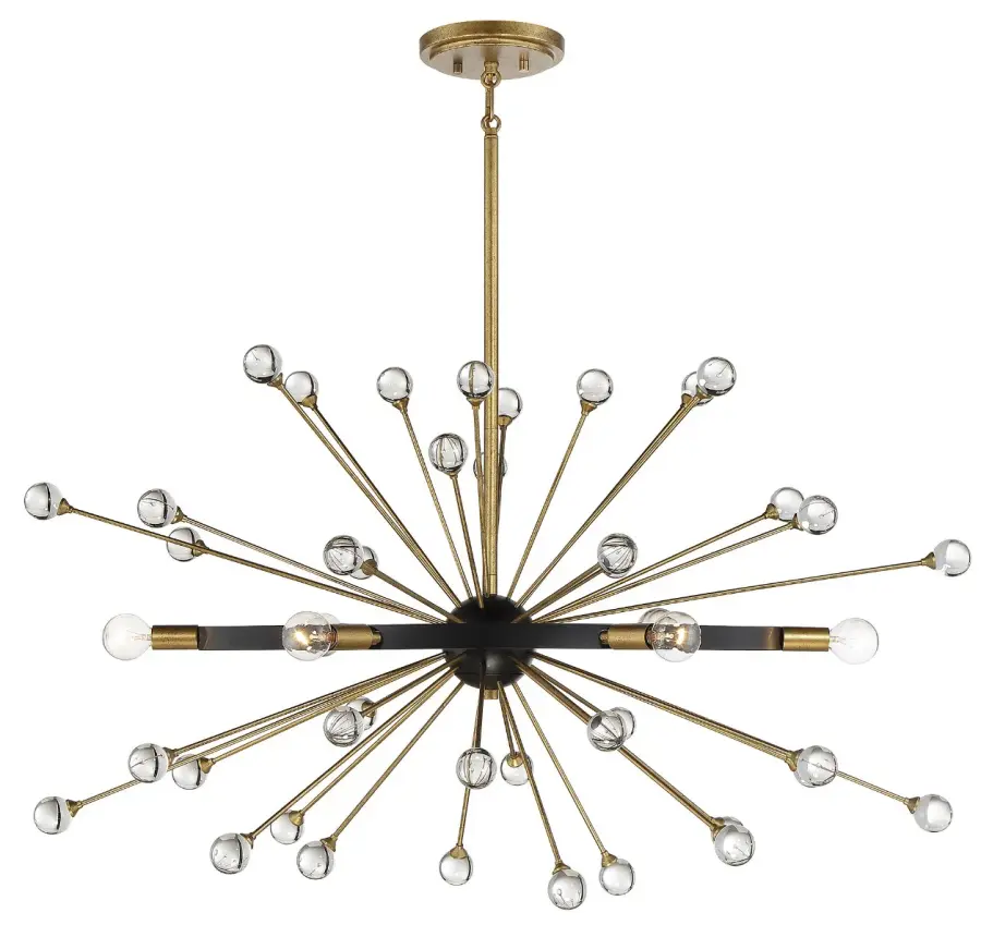 Ariel 6-Light Oval Chandelier in Como Black with Gold Accents - Image 1
