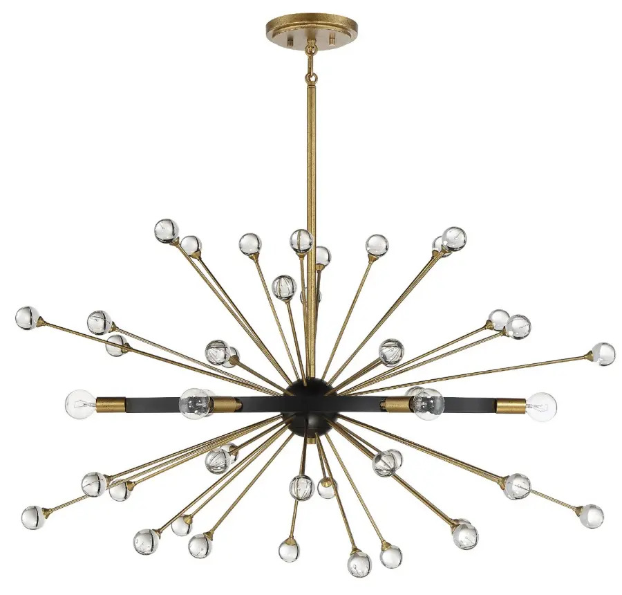 Ariel 6-Light Oval Chandelier in Como Black with Gold Accents - Image 2