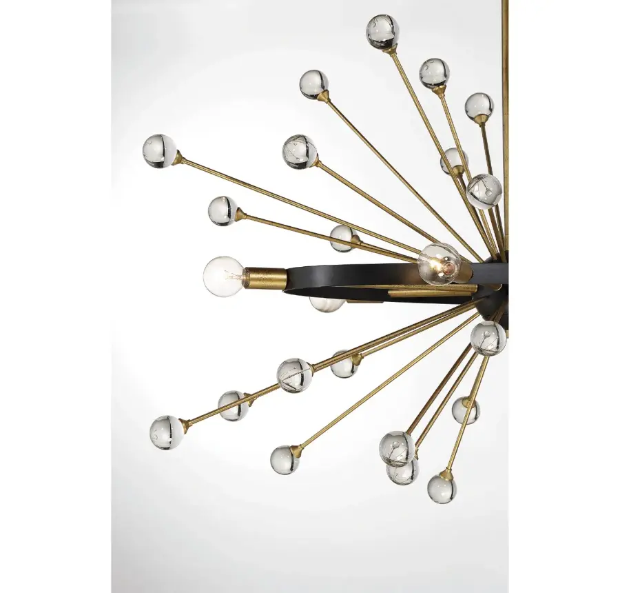 Ariel 6-Light Oval Chandelier in Como Black with Gold Accents - Image 6
