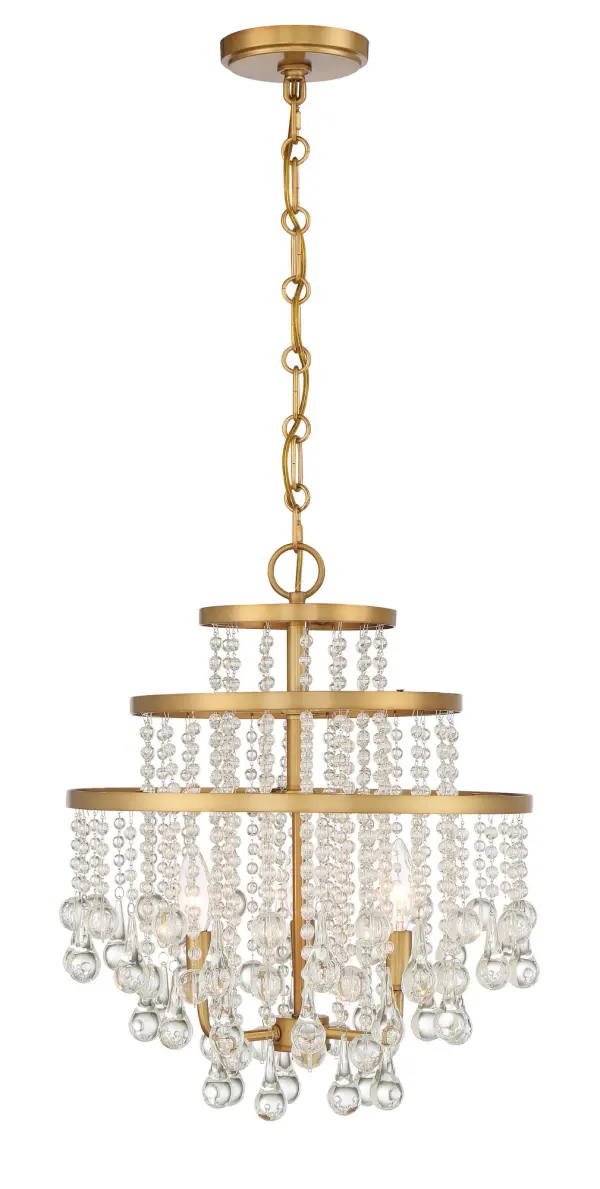 Luna 3-Light Mini Chandelier in Warm Brass