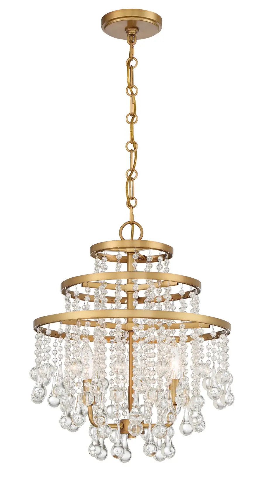 Luna 3-Light Mini Chandelier in Warm Brass - Image 3