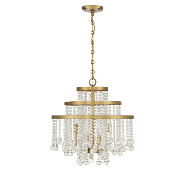 Luna 4-Light Chandelier in Warm Brass - alternate view