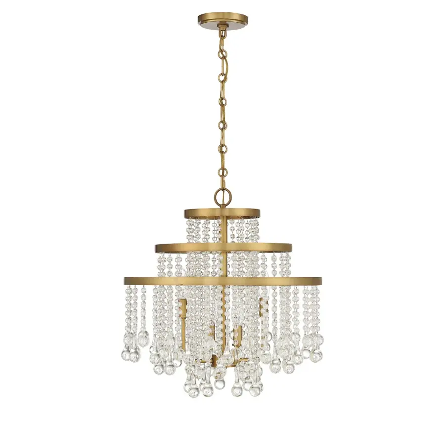 Luna 4-Light Chandelier in Warm Brass - Image 2