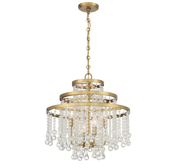 Luna 4-Light Chandelier in Warm Brass - Image 3
