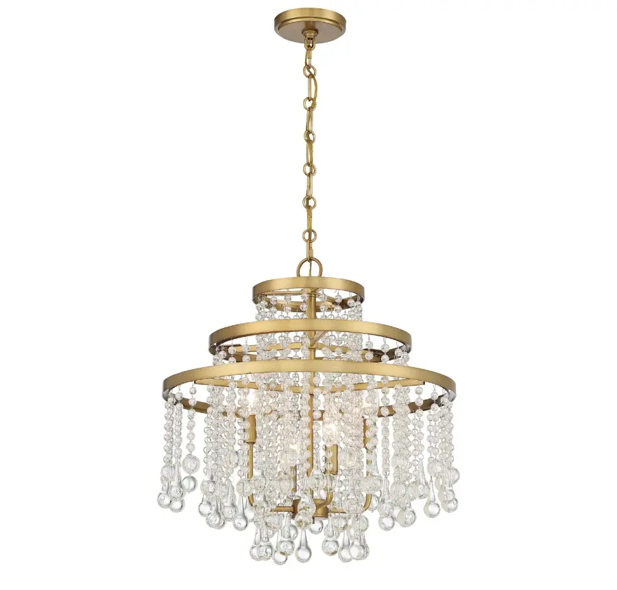 Luna 4-Light Chandelier in Warm Brass - Image 3