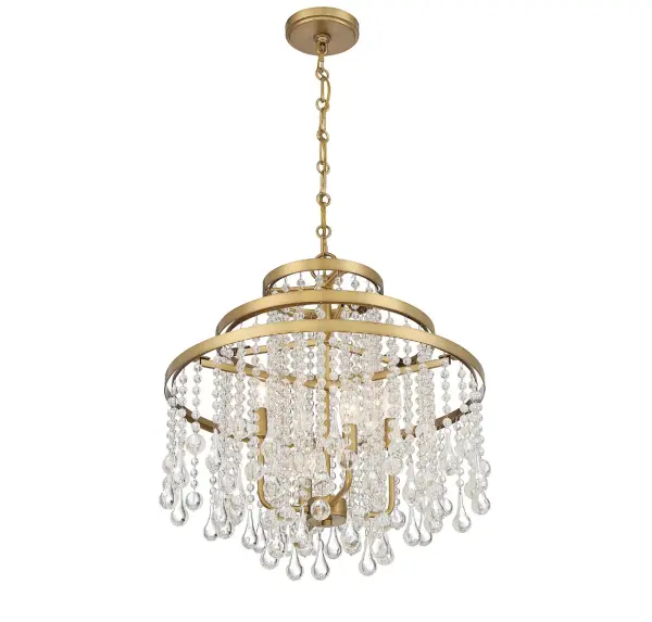 Luna 4-Light Chandelier in Warm Brass - Image 4