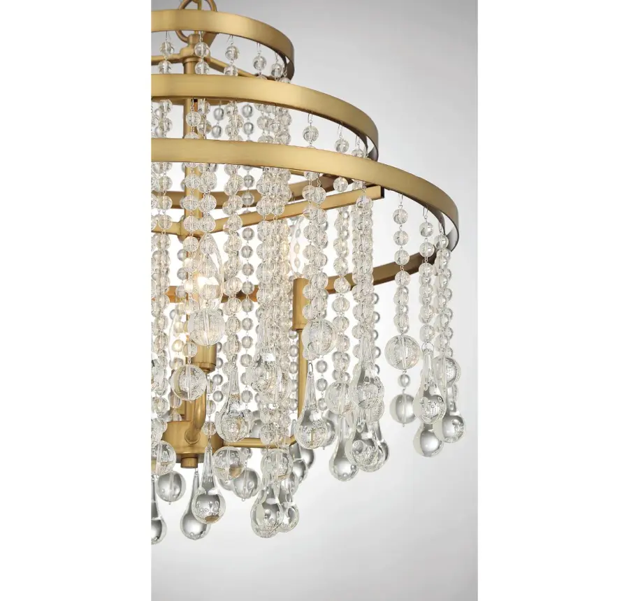Luna 4-Light Chandelier in Warm Brass - Image 5