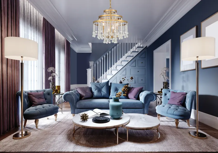 Luna 4-Light Chandelier in Warm Brass - Image 6