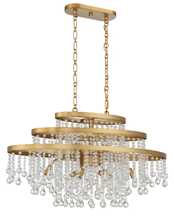 Luna 10-Light Oval Chandelier in Warm Brass - alternate view
