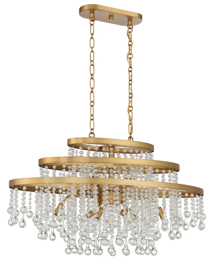 Luna 10-Light Oval Chandelier in Warm Brass - Image 2