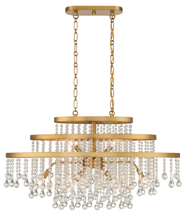 Luna 10-Light Oval Chandelier in Warm Brass - Image 3