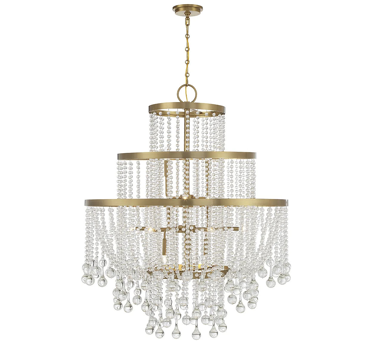 Luna 15-Light Chandelier in Warm Brass