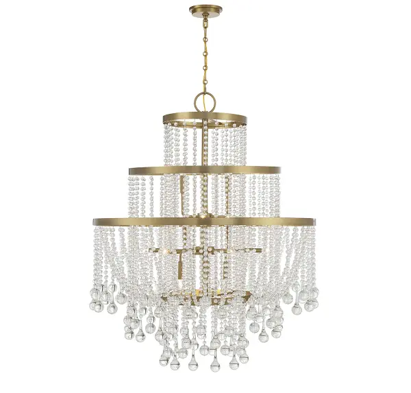 Luna 15-Light Chandelier in Warm Brass - Image 1