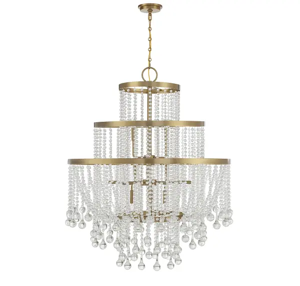 Luna 15-Light Chandelier in Warm Brass - Image 2
