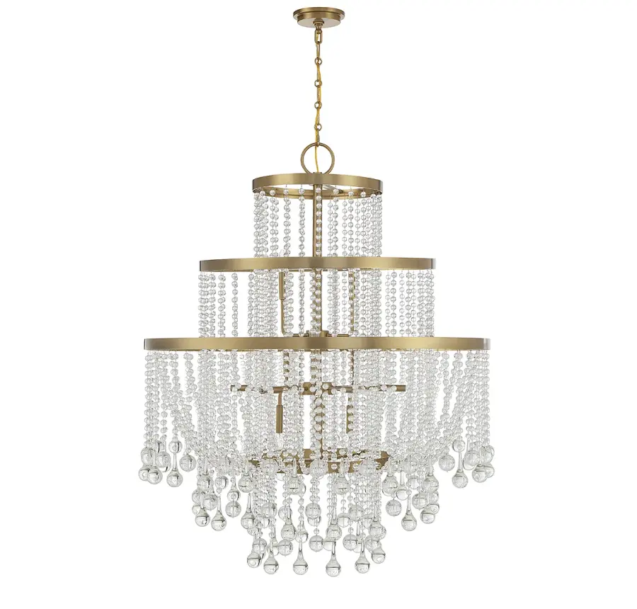 Luna 15-Light Chandelier in Warm Brass - Image 2